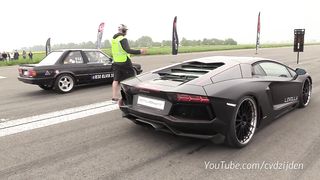 725HP BMW 325i E30 Turbo vs Lamborghini Aventador LP700-4